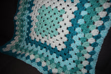 Load image into Gallery viewer, Blue Explosion Granny Square Lap Blanket
