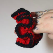 Load image into Gallery viewer, Vampire Kiss Crochet Scrunchie
