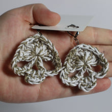 Load image into Gallery viewer, Sparkle Ghost Crochet Skull Earrings
