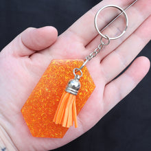 Load image into Gallery viewer, Pretty Pumpkin Girl Resin Halloween Keychain

