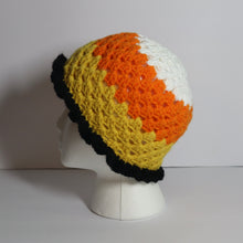 Load image into Gallery viewer, Candy Corn Frilly Bucket Hat
