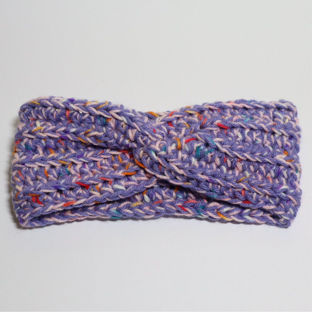 Purple Sprinkles Crochet Headband