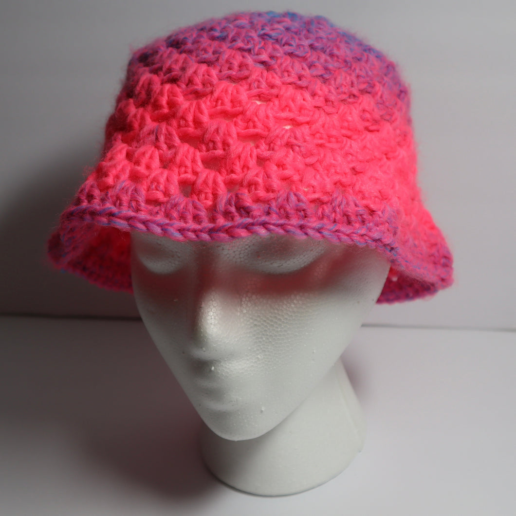 Cotton Candy Crochet Bucket Hat