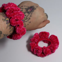 Load image into Gallery viewer, Juicy Pink Sparkle Scrunchies (2-Pack)
