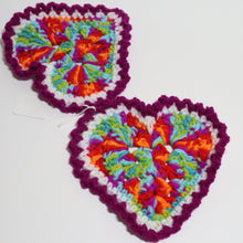 Load image into Gallery viewer, Sunsets in the Sky Crochet Heart Coasters
