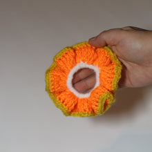 Load image into Gallery viewer, Neon Candy Corn Crochet Scrunchie

