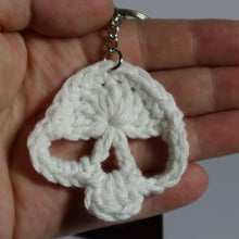Load image into Gallery viewer, Glow Skeleton Crochet Skull Keychain
