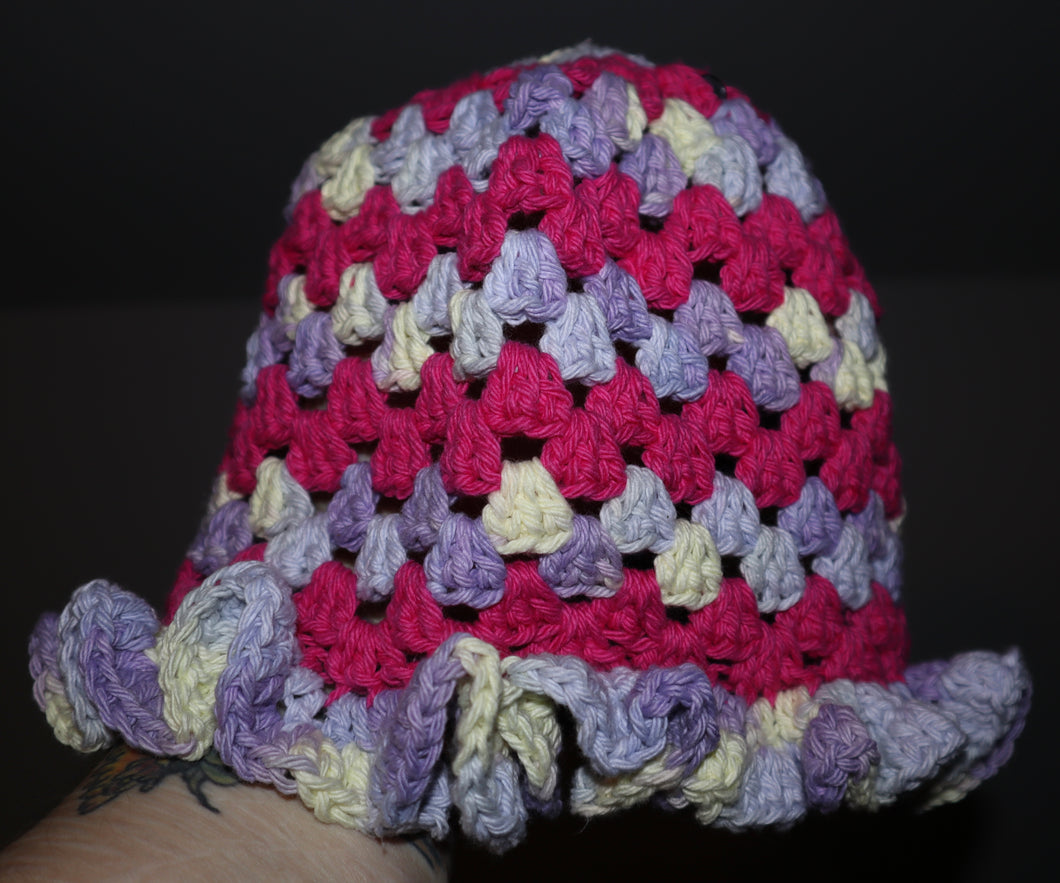 Pink Cupcake Crochet Bucket Hat