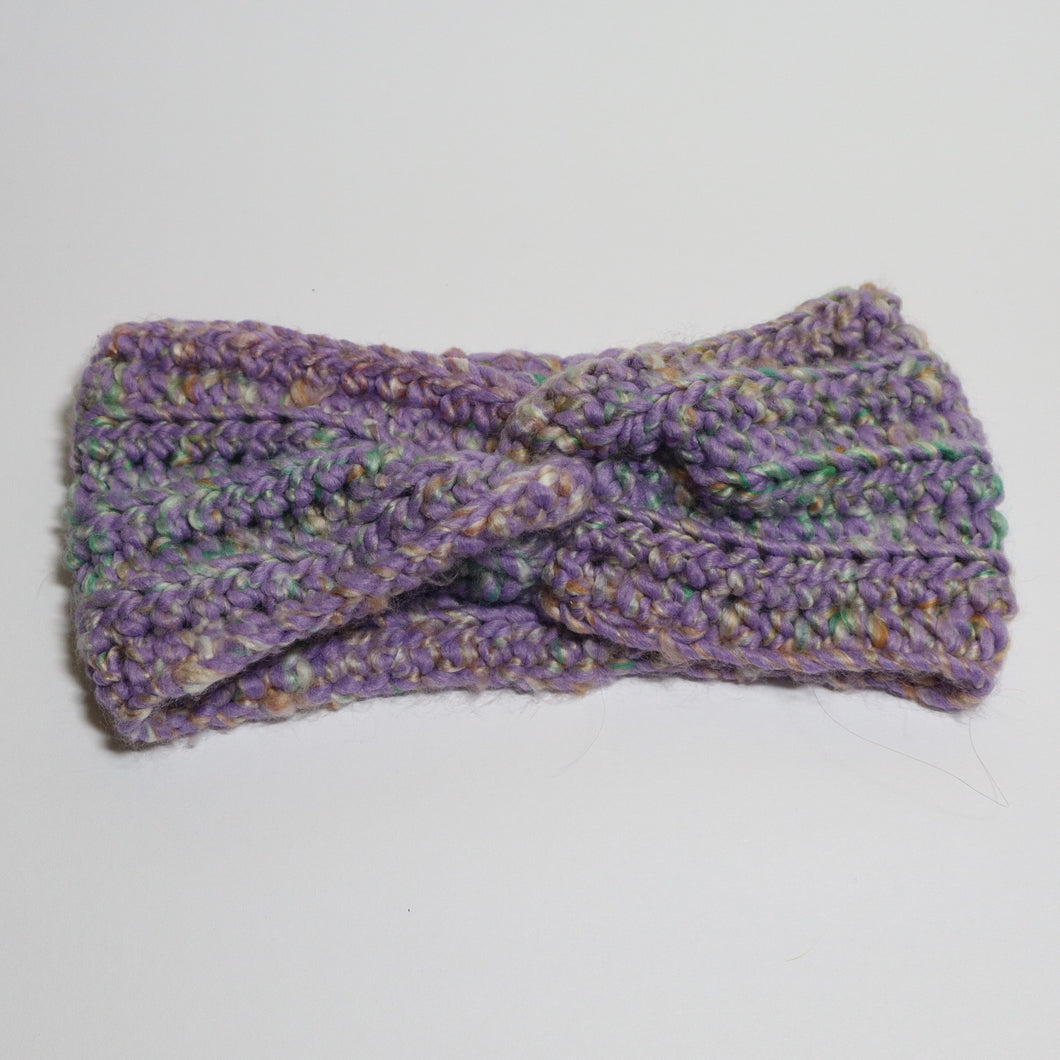 Purple Twist Crochet Headband