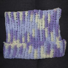 Load image into Gallery viewer, Purple Explosion Reversible Crochet Cat Hat
