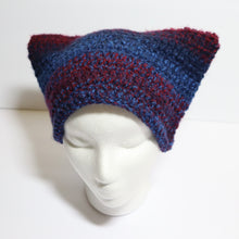 Load image into Gallery viewer, Maroon Blues Crochet Cat Hat
