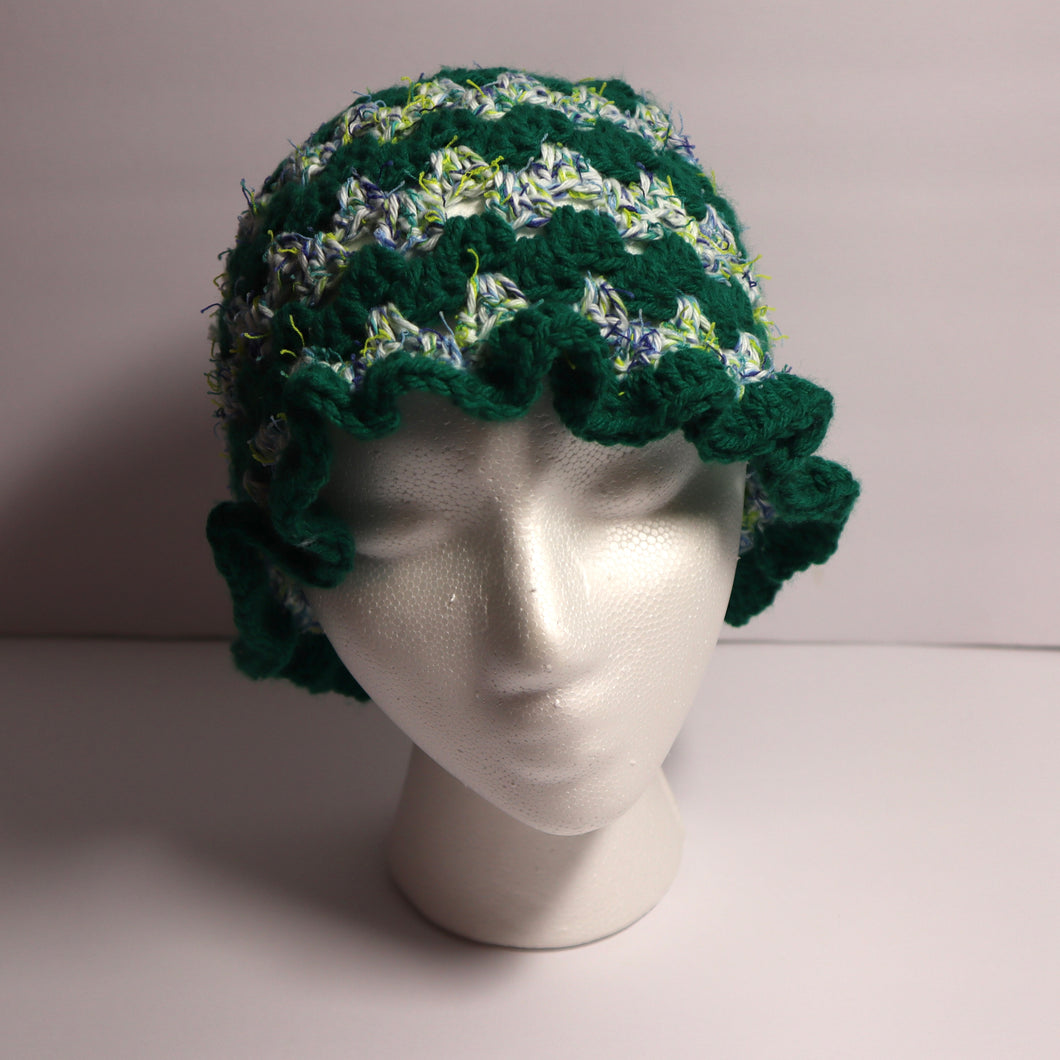 Deep In The Forest Crochet Frilly Bucket Hat