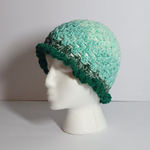 Load image into Gallery viewer, Teal in the Sea Crochet Frilly Bucket Hat

