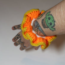 Load image into Gallery viewer, Neon Candy Corn Crochet Scrunchie

