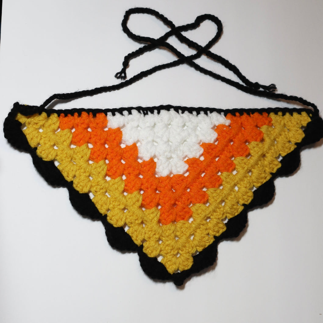 Candy Corn Crochet Scalloped Bandana