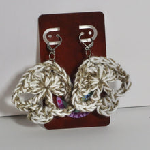 Load image into Gallery viewer, Sparkle Ghost Crochet Skull Earrings
