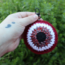 Load image into Gallery viewer, Bite Me Puffy Evil Eye Keychain

