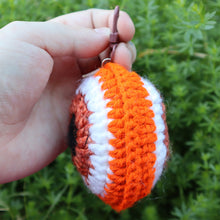 Load image into Gallery viewer, Pumpkin Spice Evil Eye Keychain

