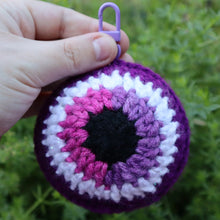 Load image into Gallery viewer, Purple Potion Puffy Evil Eye Keychain
