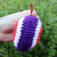 Load image into Gallery viewer, Purple Rose Puffy Evil Eye Keychain
