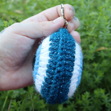 Load image into Gallery viewer, Poison Teal Puffy Evil Eye Keychain
