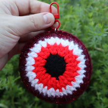 Load image into Gallery viewer, Sparkly Vampire Feast Puffy Evil Eye Keychain

