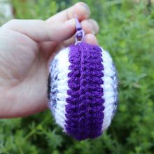 Load image into Gallery viewer, Purple Monster Puffy Evil Eye Keychain
