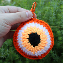 Load image into Gallery viewer, Pumpkin Pie Puffy Evil Eye Keychain
