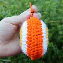 Load image into Gallery viewer, Candy Corn Witch Puffy Evil Eye Keychain
