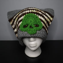 Load image into Gallery viewer, Mossy Matcha Skull Cat Hat
