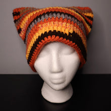 Load image into Gallery viewer, Pumpkin Leaves Crochet Cat Hat
