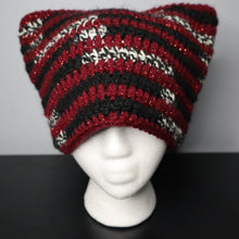 Load image into Gallery viewer, Striped Bite Crochet Cat Hat
