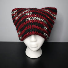 Load image into Gallery viewer, Striped Bite Crochet Cat Hat

