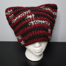 Load image into Gallery viewer, Striped Bite Crochet Cat Hat
