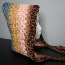 Load image into Gallery viewer, Fall Mocha Sparkle Crochet Hood
