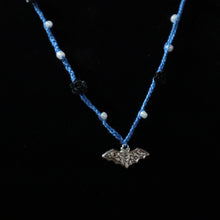 Load image into Gallery viewer, Batty Blue Crochet Beaded Necklace
