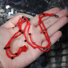 Load image into Gallery viewer, Red Thorns Crochet Beaded Necklace

