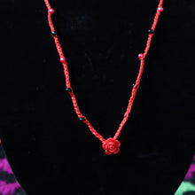 Load image into Gallery viewer, Red Thorns Crochet Beaded Necklace
