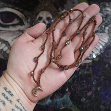 Load image into Gallery viewer, Dusty Moon Sparkle Crochet Beaded Necklace
