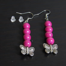 Load image into Gallery viewer, Pearly Pink Butterfly Earrings💗
