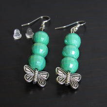 Load image into Gallery viewer, Mint Green Disco Ball Butterfly Earrings🦋
