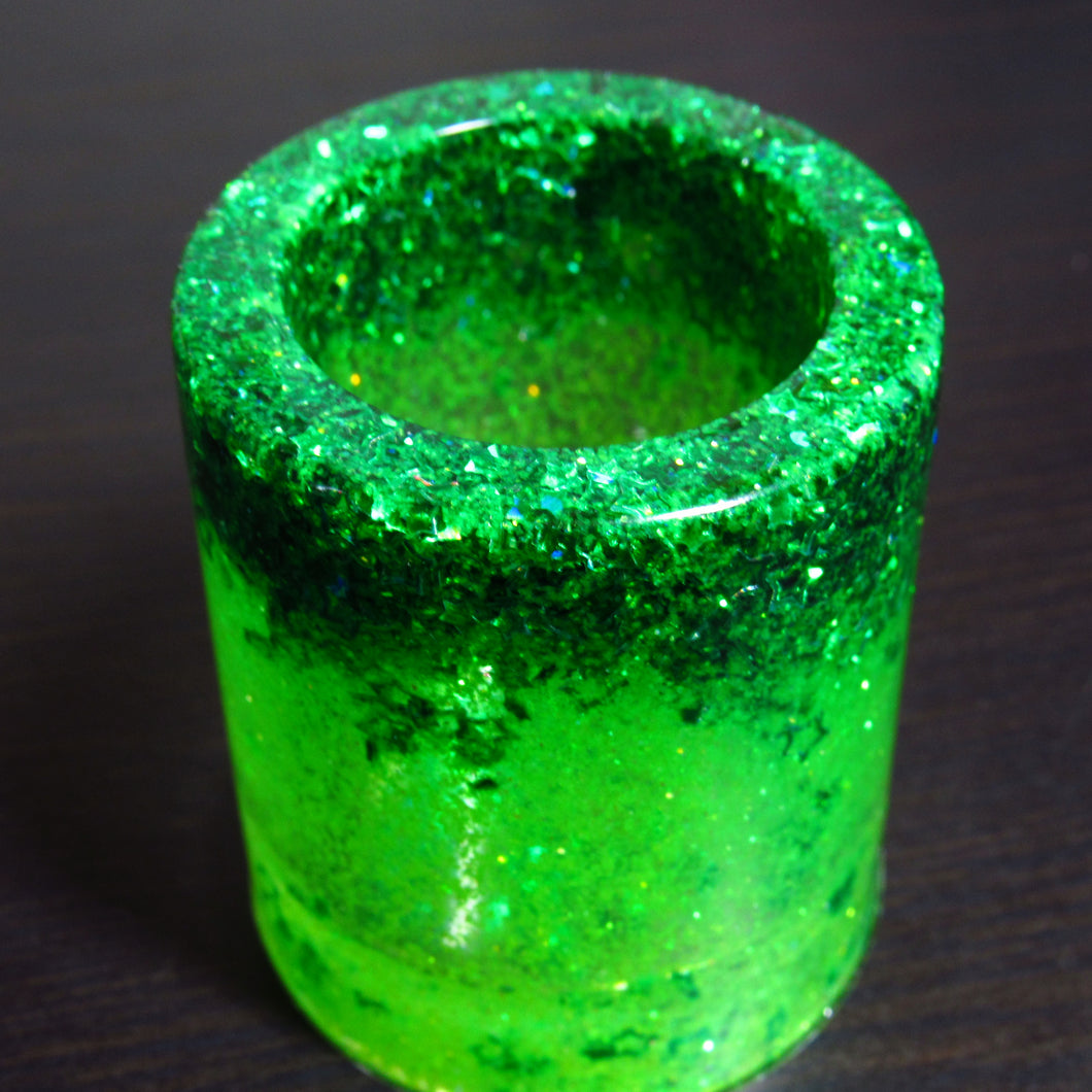 Green Star Glitter Shot Glass💚