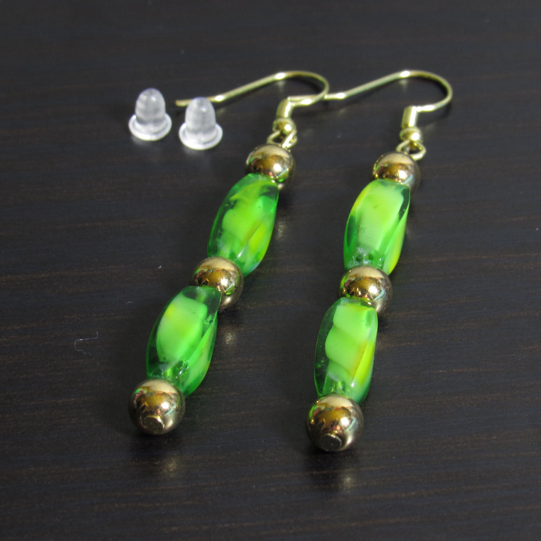 Green and Gold Earrings🤎💚