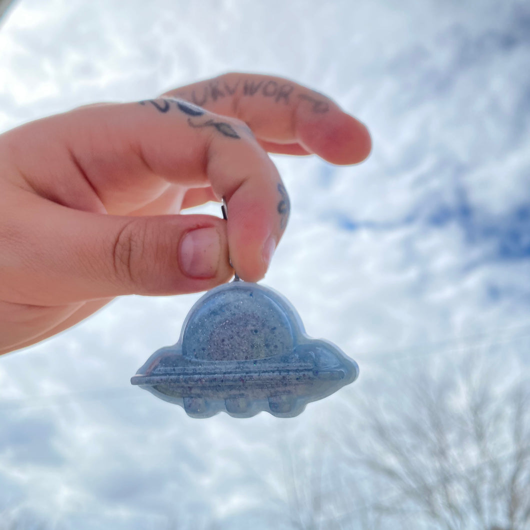 Sky Blue Spaceship Earrings🛸