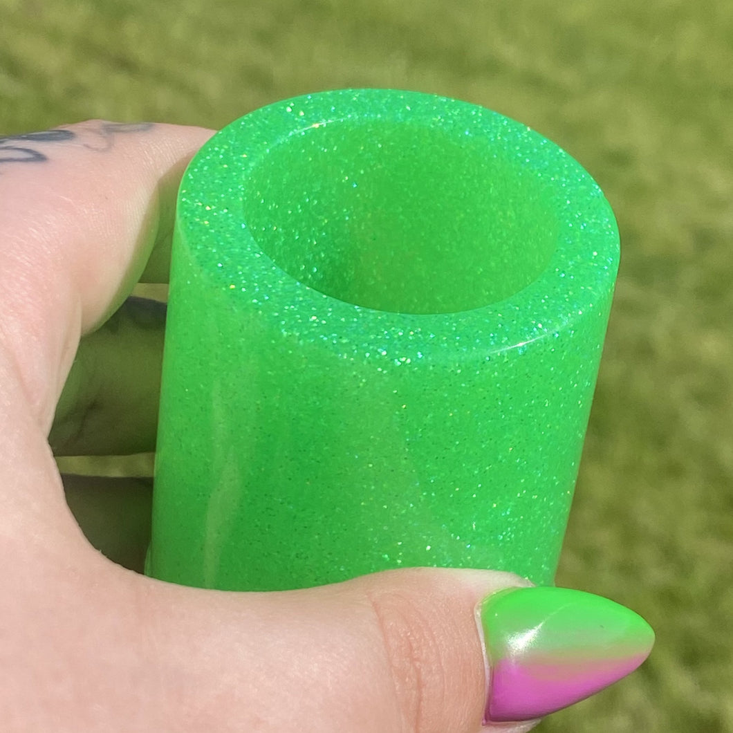 Lime Green Glitter Shot Glass💚