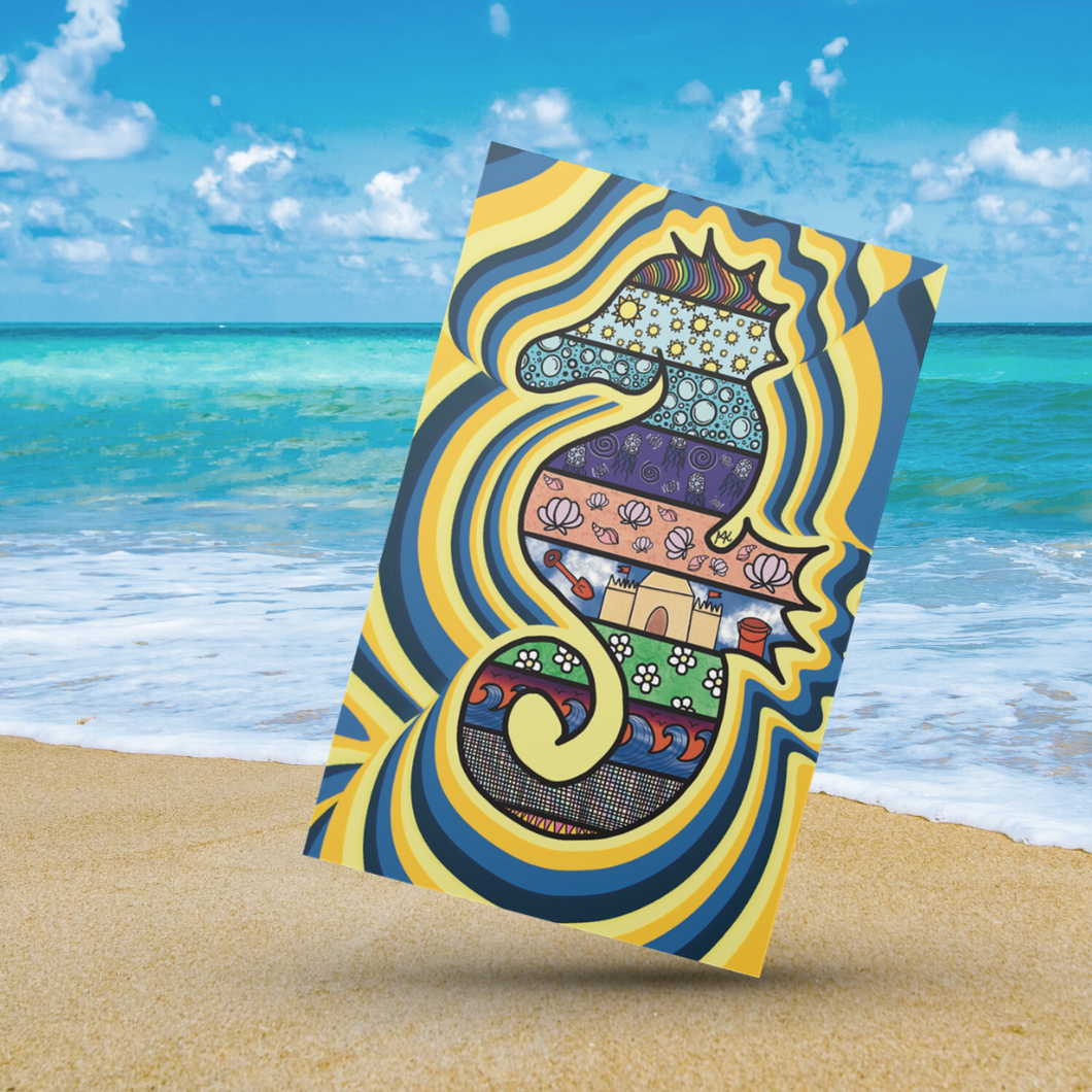 Patterned Seahorse 5x7 Art Print by Alexis Kennedy