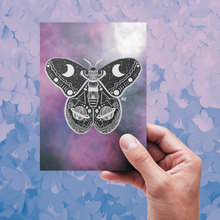 Load image into Gallery viewer, Space Moth 5x7 Art Print by Alexis Kennedy
