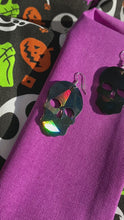 Load and play video in Gallery viewer, Black Holo Skull Earrings💀🌈
