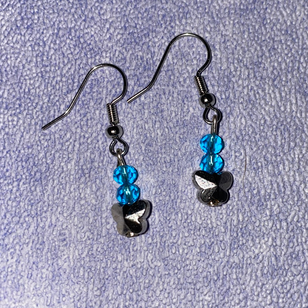 Tiny Blue Butterfly Earrings🦋