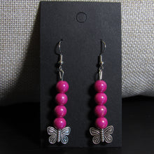 Load image into Gallery viewer, Pearly Pink Butterfly Earrings💗
